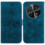 For Huawei nova 12i 4G Global Lily Embossed Leather Phone Case(Dark Blue)