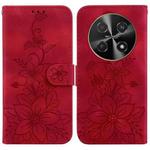 For Huawei nova 12i 4G Global Lily Embossed Leather Phone Case(Red)