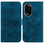 For Huawei nova 13 Pro Lily Embossed Leather Phone Case(Dark Blue)