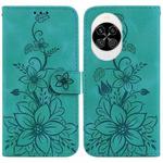 For Huawei nova 14 Lily Embossed Leather Phone Case(Green)