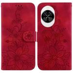 For Huawei nova 14 Lily Embossed Leather Phone Case(Red)