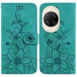 For Huawei nova 14 Ultra Lily Embossed Leather Phone Case(Green)