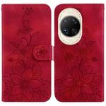 For Huawei nova 14 Ultra Lily Embossed Leather Phone Case(Red)