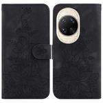 For Huawei nova 14 Ultra Lily Embossed Leather Phone Case(Black)