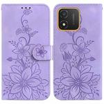 For Honor X5 Lily Embossed Leather Phone Case(Purple)