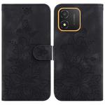 For Honor X5 Lily Embossed Leather Phone Case(Black)