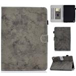 For Amazon Kindle Fire HD 8 (2020) Marble Style Cloth Texture Tablet PC Protective Leather Case with Bracket & Card Slot & Pen Slot & Anti Skid Strip & Wake-up / Sleep Function(Grey)