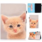 For Amazon Kindle Fire HD 8 (2020) Sewing Thread Horizontal Painted Flat Leather Case with Sleep Function & Pen Cover & Anti Skid Strip & Card Slot & Holder(Cute Cat)