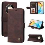 For Honor X50 Skin Feel Life Tree Metal Button Leather Phone Case(Brown)