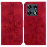 For Infinix Note 30 Pro Lily Embossed Leather Phone Case(Red)