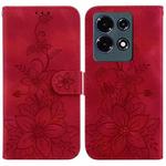 For Infinix Note 30 Lily Embossed Leather Phone Case(Red)