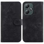 For Infinix Hot 30 Play / X6835 Lily Embossed Leather Phone Case(Black)