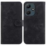For Infinix Hot 30i / X669C Lily Embossed Leather Phone Case(Black)