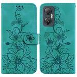 For Infinix Hot 20 5G Lily Embossed Leather Phone Case(Green)