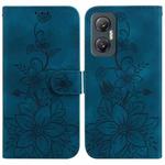 For Infinix Hot 20 5G Lily Embossed Leather Phone Case(Dark Blue)