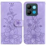 For Infinix Smart 7 African / X6515 Lily Embossed Leather Phone Case(Purple)