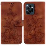 For Infinix Zero 20 / X6821 Lily Embossed Leather Phone Case(Brown)