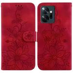 For Infinix Zero 20 / X6821 Lily Embossed Leather Phone Case(Red)