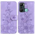 For Infinix Hot 12 Pro Lily Embossed Leather Phone Case(Purple)