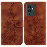 For Infinix Note 12 Pro 5G / Note 12 5G Lily Embossed Leather Phone Case(Brown)