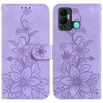 For Infinix Hot 12 Play Lily Embossed Leather Phone Case(Purple)