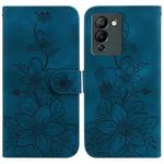 For Infinix Note 12 G96 / X670 Lily Embossed Leather Phone Case(Dark Blue)