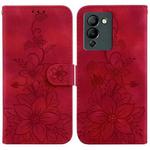 For Infinix Note 12 G96 / X670 Lily Embossed Leather Phone Case(Red)