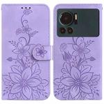 For Infinix Note 12 VIP Lily Embossed Leather Phone Case(Purple)