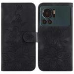 For Infinix Note 12 VIP Lily Embossed Leather Phone Case(Black)