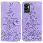 For Infinix Hot 12 Lily Embossed Leather Phone Case(Purple)