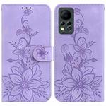 For Infinix Hot 11s NFC / X6812B Lily Embossed Leather Phone Case(Purple)