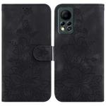 For Infinix Hot 11s NFC / X6812B Lily Embossed Leather Phone Case(Black)