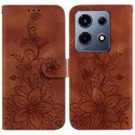 For Infinix Note 30 VIP Lily Embossed Leather Phone Case(Brown)