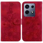 For Infinix Note 30 VIP Lily Embossed Leather Phone Case(Red)