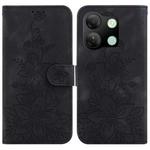 For Infinix Smart 7 HD Lily Embossed Leather Phone Case(Black)