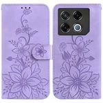 For Infinix GT 20 Pro 5G Lily Embossed Leather Phone Case(Purple)