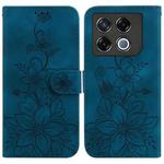 For Infinix GT 20 Pro 5G Lily Embossed Leather Phone Case(Dark Blue)