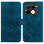 For Infinix Note 40 Pro+ 5G Lily Embossed Leather Phone Case(Dark Blue)