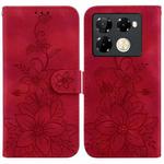 For Infinix Note 40 Pro+ 5G Lily Embossed Leather Phone Case(Red)