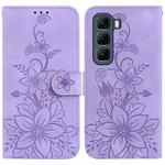 For Infinix Hot 50 4G Lily Embossed Leather Phone Case(Purple)