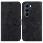 For Infinix Hot 50 4G Lily Embossed Leather Phone Case(Black)