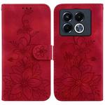 For Infinix Note 40 5G Lily Embossed Leather Phone Case(Red)