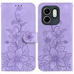 For Infinix Hot 50i / Smart 9 Lily Embossed Leather Phone Case(Purple)