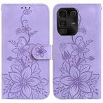For Infinix Note 50 Pro+ Lily Embossed Leather Phone Case(Purple)