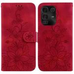 For Infinix Note 50 Pro+ Lily Embossed Leather Phone Case(Red)