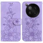 For Infinix Zero 40 4G / 5G Lily Embossed Leather Phone Case(Purple)
