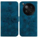 For Infinix Zero 40 4G / 5G Lily Embossed Leather Phone Case(Dark Blue)