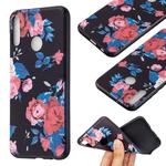 For Huawei Y7p / P40 lite E Embossment Patterned TPU Soft Protector Cover Case(Red Flower)