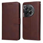 For OnePlus 12 Classic Calf Texture Flip Leather Phone Case(Brown)