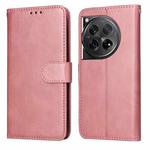 For OnePlus 12 Classic Calf Texture Flip Leather Phone Case(Rose Gold)